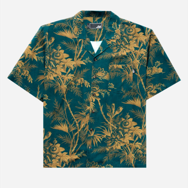 Tropical pattern short-sleeve shirt