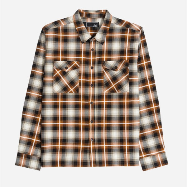 Long-sleeve checkered flannel shirt