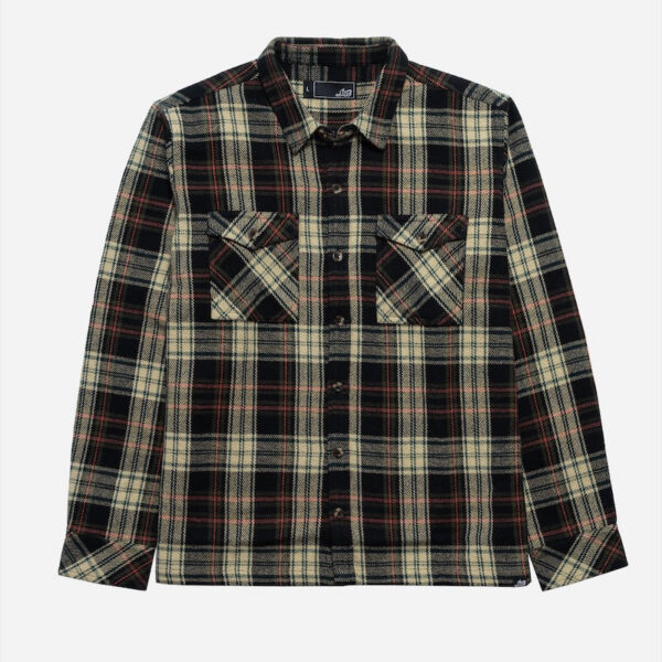 Black and beige plaid shirt design