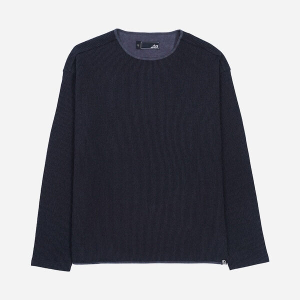 Ribbed knit crewneck sweater