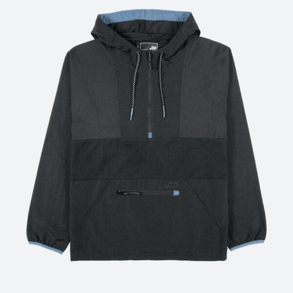 Black hooded jacket with front pocket