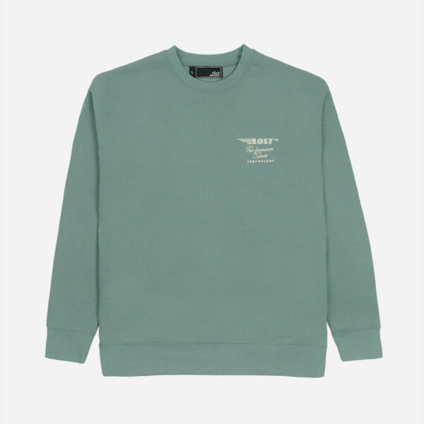 Casual green sweatshirt on plain background