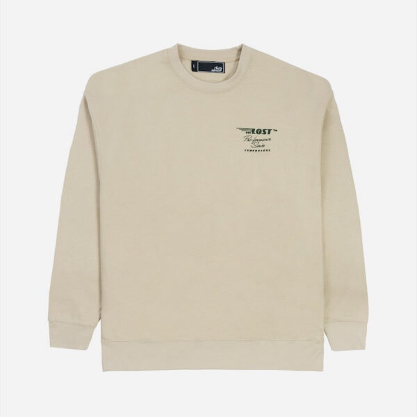 Beige sweatshirt with small chest logo