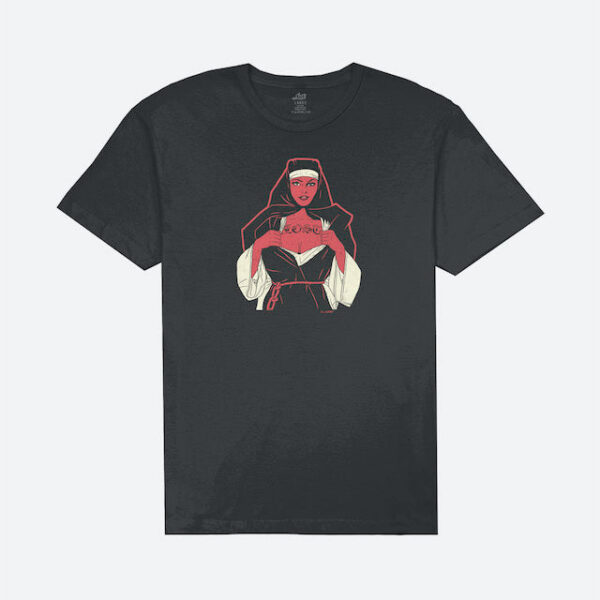 Graphic tee featuring a woman