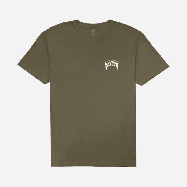 Plain olive tee with chest design