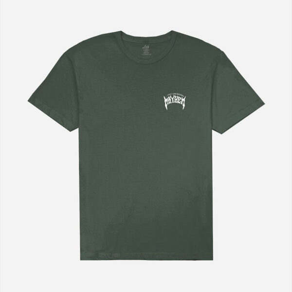 Dark green tee, minimal design