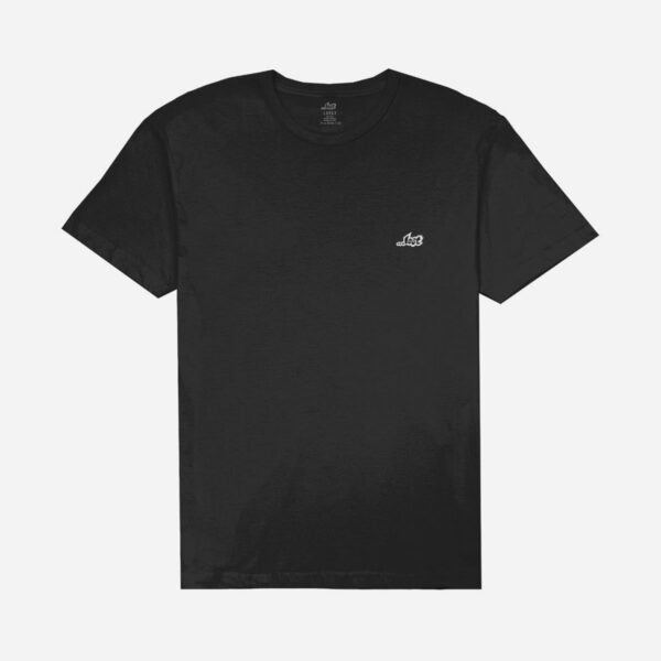 Plain black tee with emblem