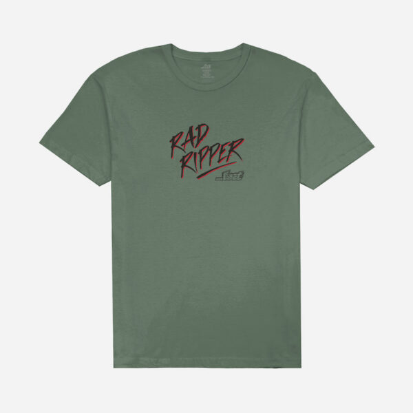 Stylish green shirt featuring bold lettering