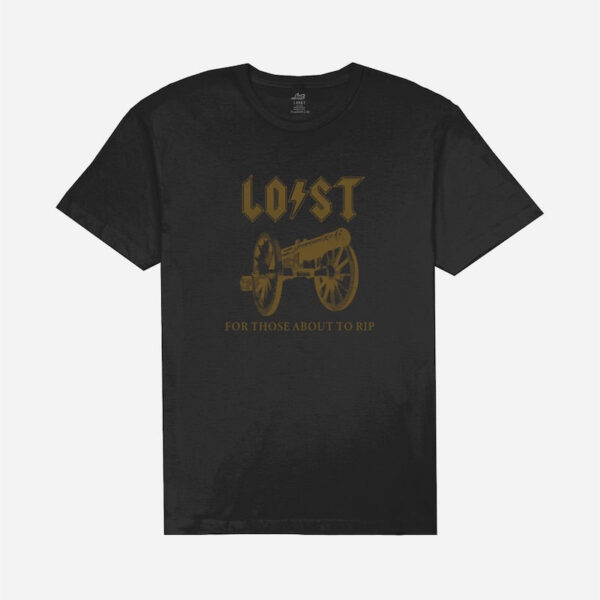 Lost slogan t-shirt with cannon image