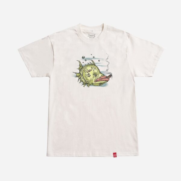Graphic tee featuring a whimsical fish illustration.