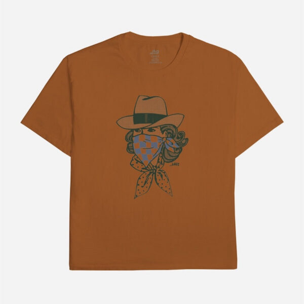 Cowboy-themed brown t-shirt design