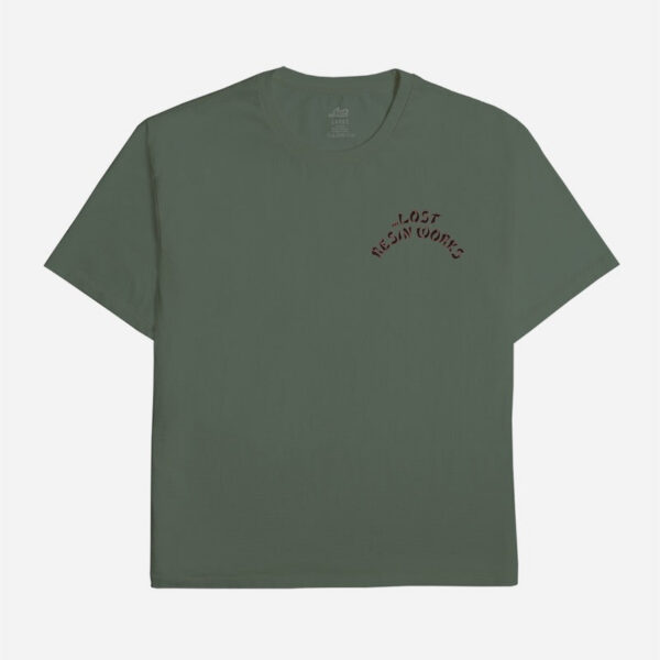 Green T-shirt with chest text