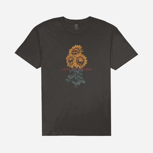 Floral print black t-shirt