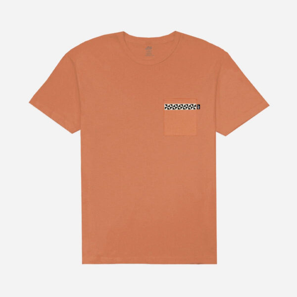 Stylish orange shirt featuring a pocket
