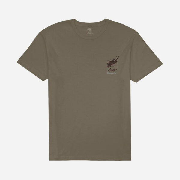 Minimalist olive tee with logo design
