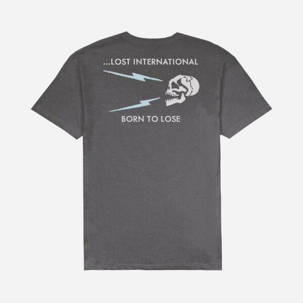 Gray t-shirt with skull graphic