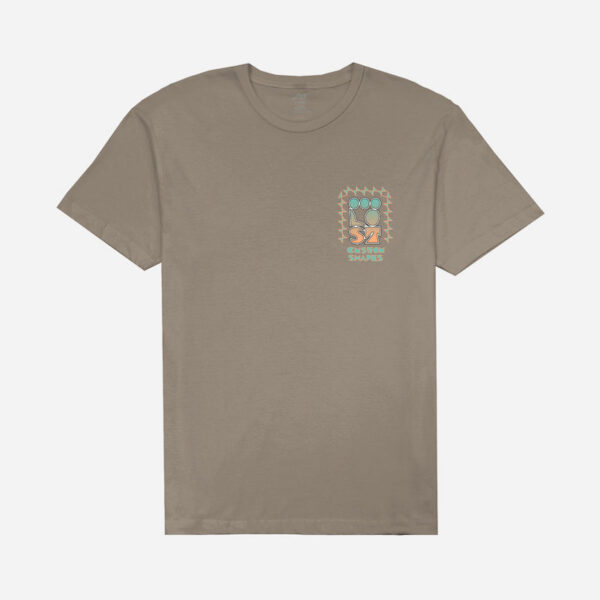 Gray t-shirt with colorful chest design