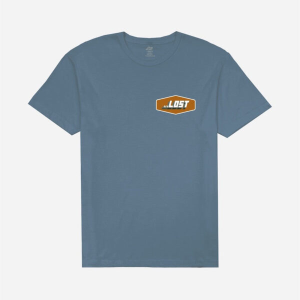 Blue t-shirt with a small logo