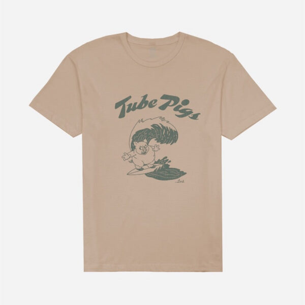 Tube Pigs graphic tee on beige