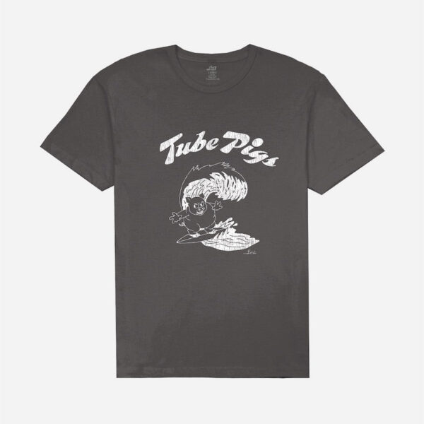 Black T-shirt with Tube Pigs design
