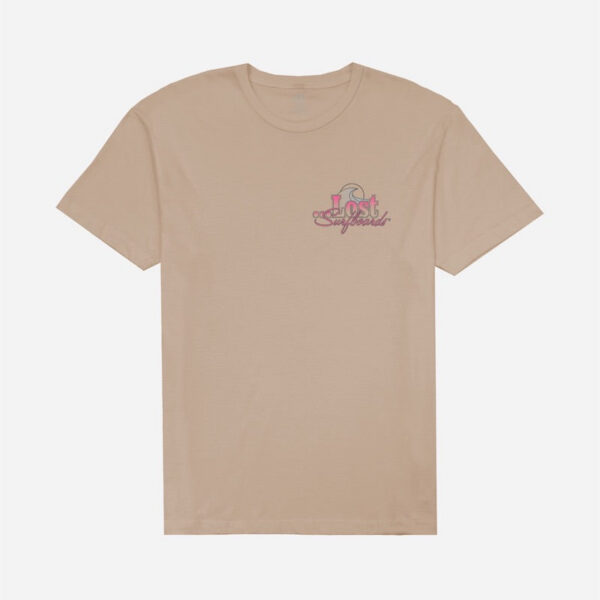 Plain beige T-shirt, front view