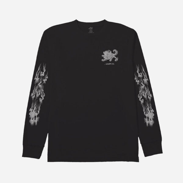 Black shirt with white flame graphics
