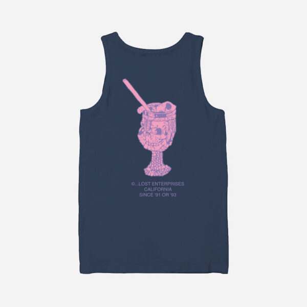 Navy tank top with quirky skull graphic