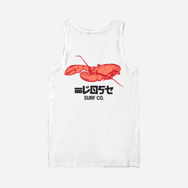 Lobster-themed tank top with Japanese text.
