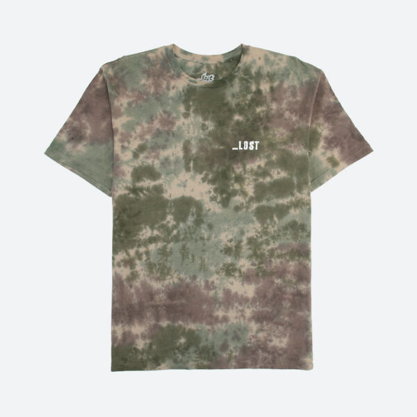 Green and brown tie-dye shirt