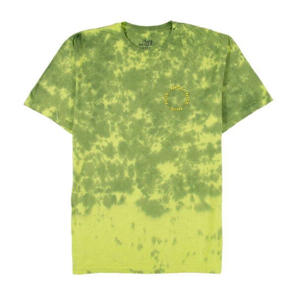 Yellow and green tie-dye shirt design