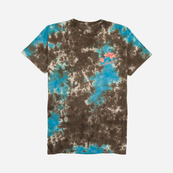 Blue and brown tie-dye shirt