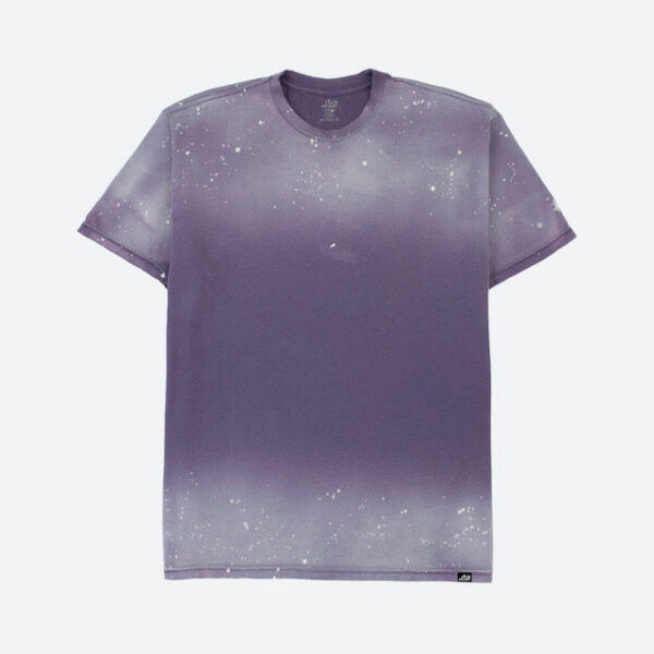 Short-sleeve purple t-shirt, splatter pattern