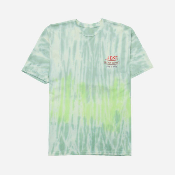 Casual tie-dye shirt in green hues