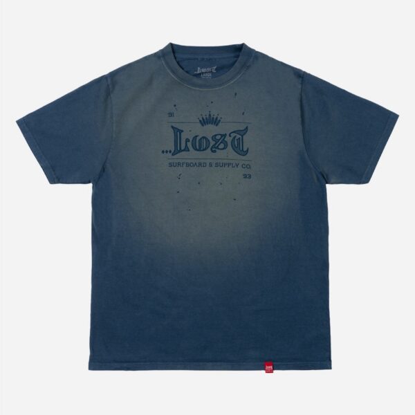Casual blue tee with graphic text