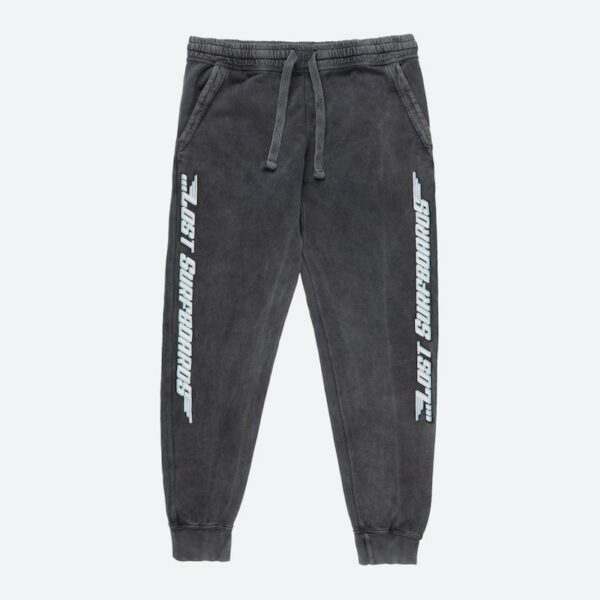 Gray sweatpants featuring side graphics