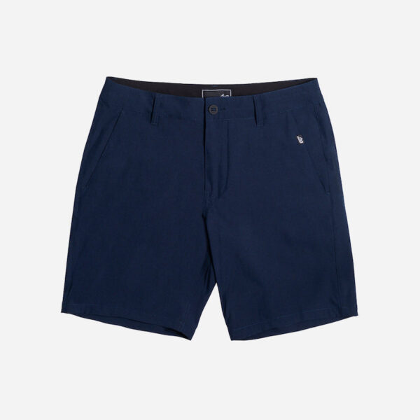 Navy blue casual shorts on display