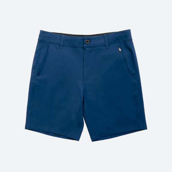 Blue casual shorts with button detail