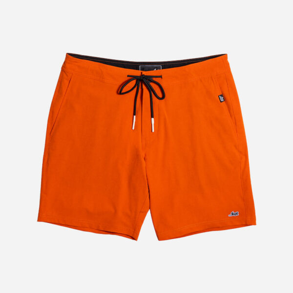Orange shorts with black drawstring