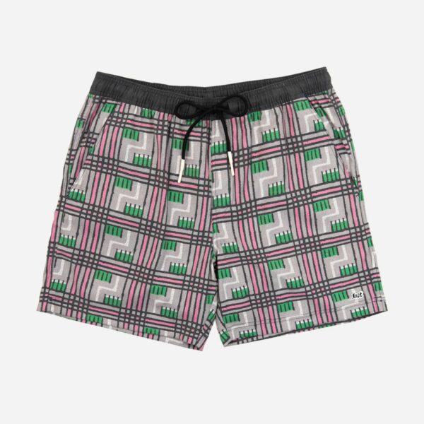 Stylish green and pink plaid shorts