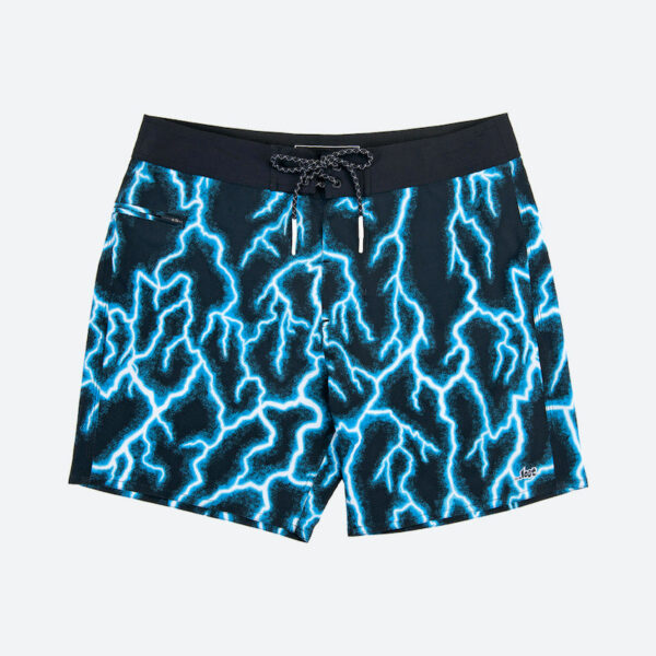 Blue lightning pattern swim shorts
