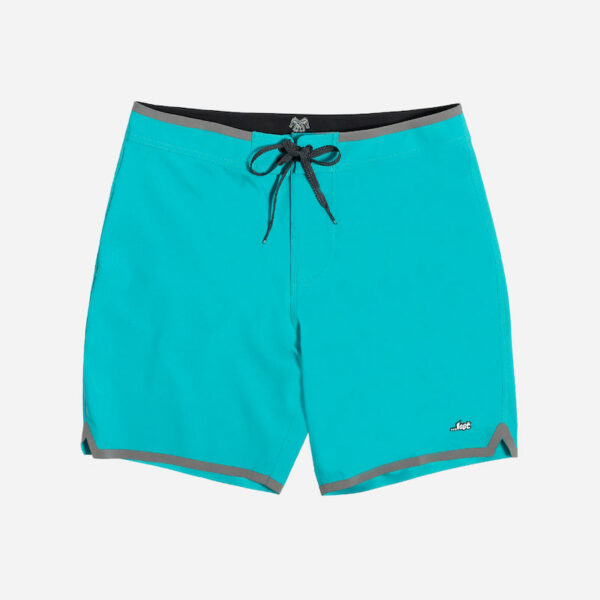 Men's turquoise swim trunks front view