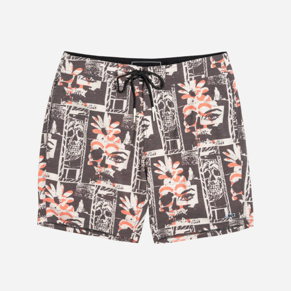 Graphic swim trunks with floral design