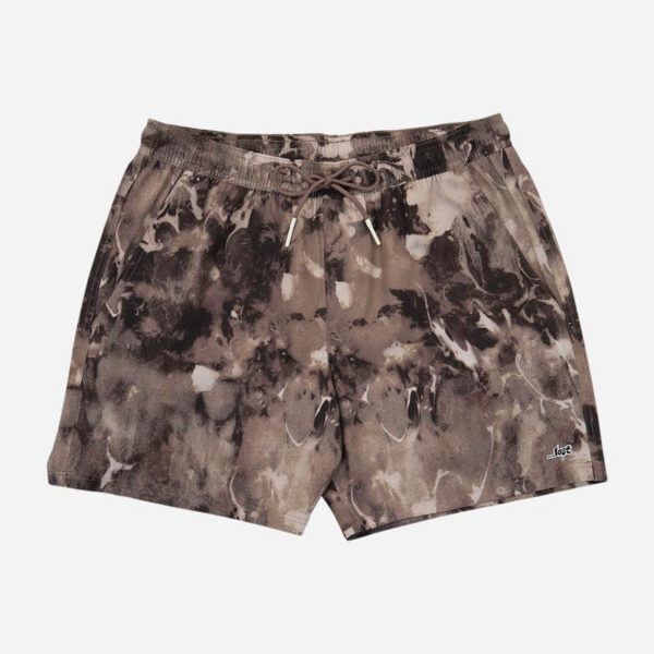 Camouflage-patterned shorts with drawstring