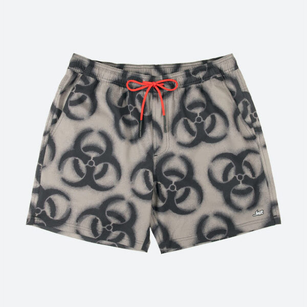 Stylish shorts with bold biohazard design