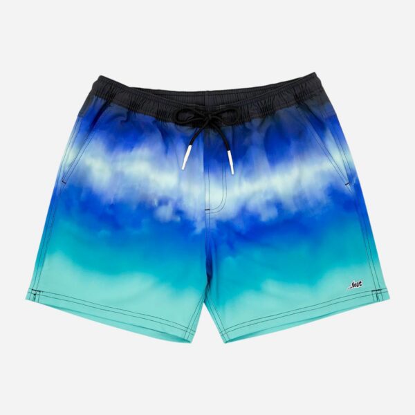 Ombre swim trunks on white background