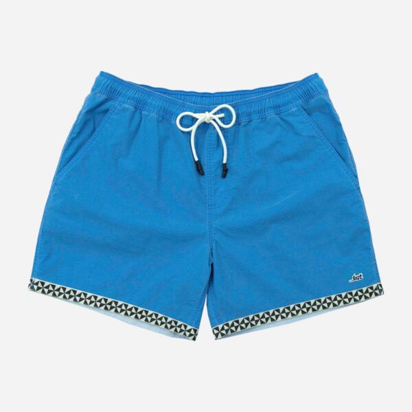 Patterned edge blue swimwear