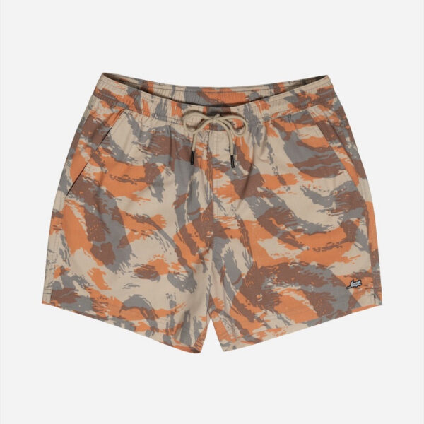 Orange and gray camo shorts