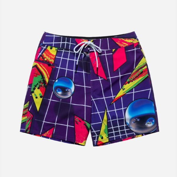 Colorful geometric pattern swim shorts