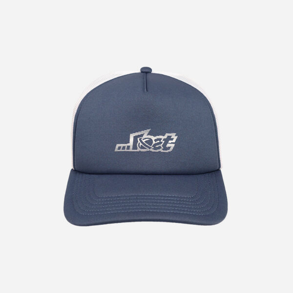 Front view of blue baseball cap