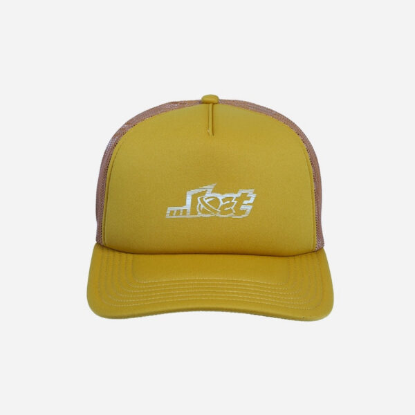 Front view of yellow mesh cap